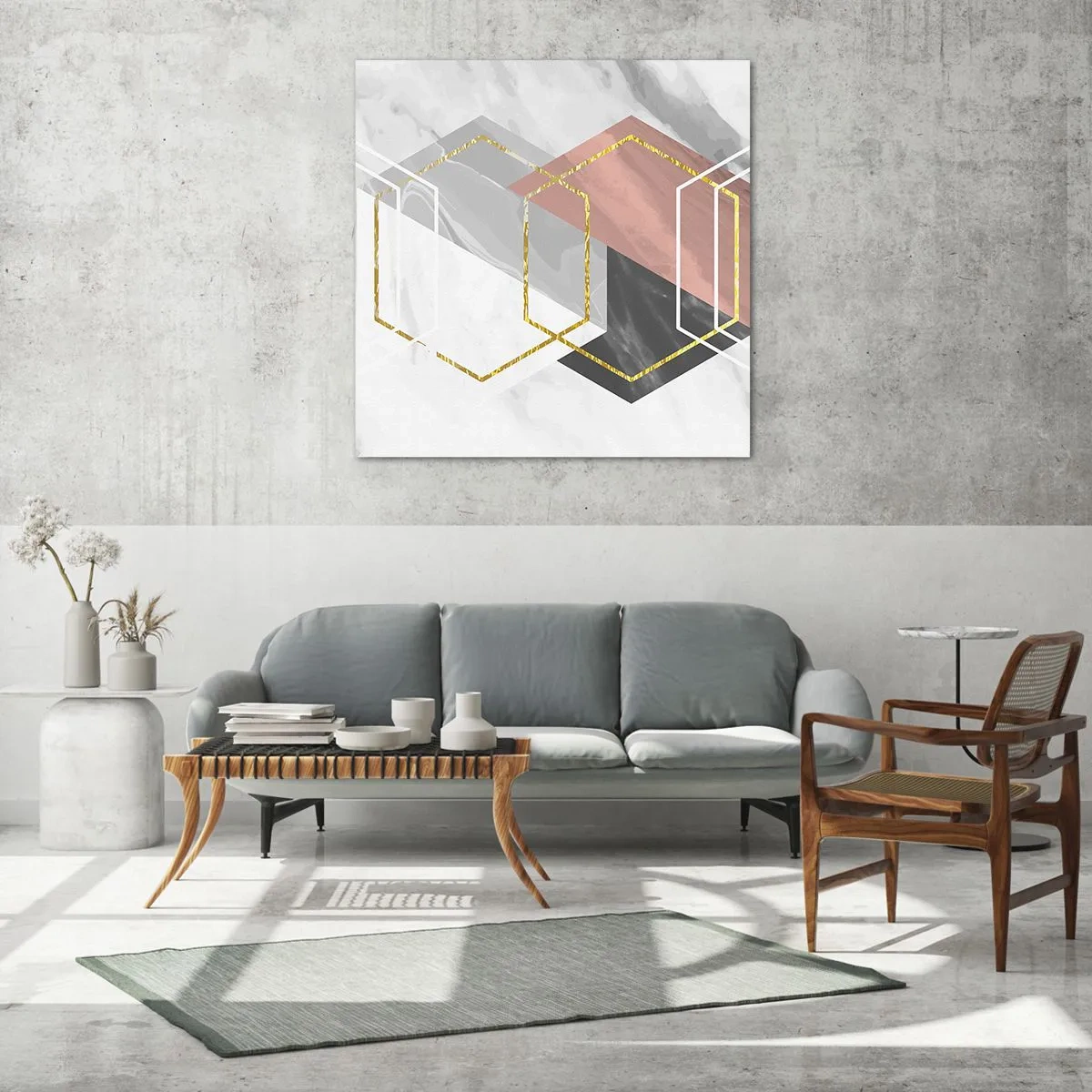 Obraz na skle - Reťazová kompozícia - 70x70 cm