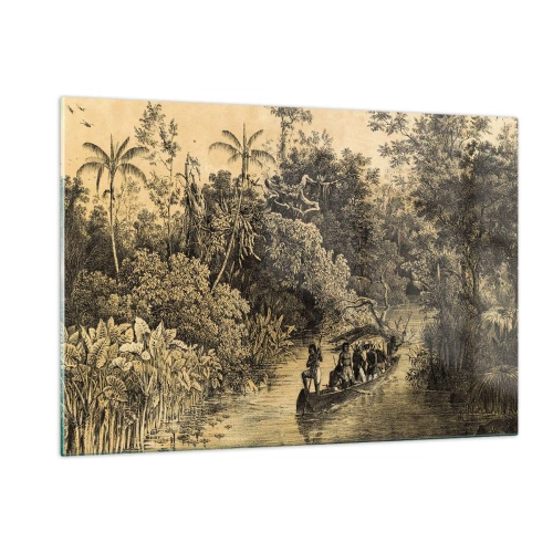 Obraz na skle - Výlet k zdroju - 120x80 cm