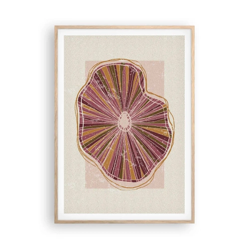 Plagát v ráme zo svetlého duba - Radiálna abstrakcia - 70x100 cm