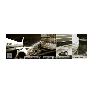 Vzorka fototapety Premium Sand - Letieť do noci - Lietadlo, Mesto, Automobilový priemysel - 100x30 cm