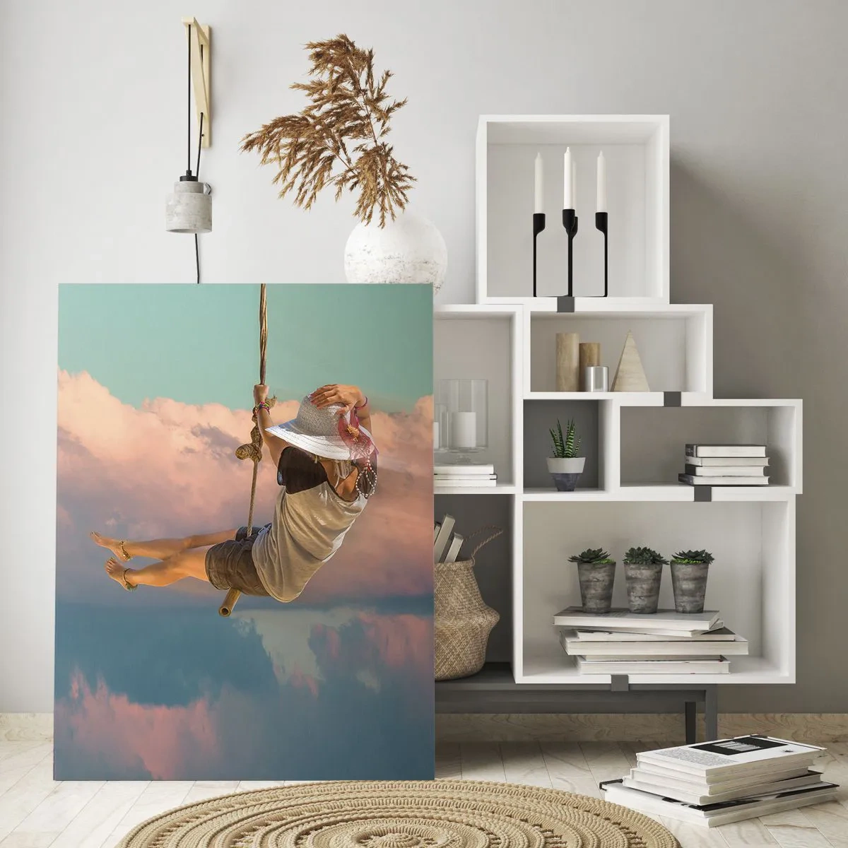 Obraz na skle - Hra v oblakoch - 50x70 cm