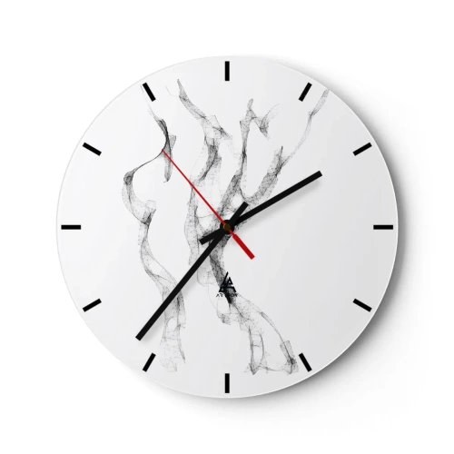 Nástenné hodiny - Abstraktné čierne čiary v minimalistickej kompozícii - 30x30cm - Krásna a silná - Moderná nástenná dekorácia do obývacej izby, kuchyne a spálne ARTTOR