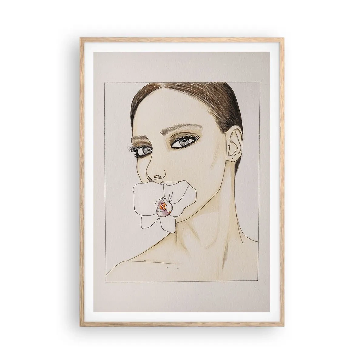 Plagát v ráme zo svetlého duba - Symbol elegancie a krásy - 70x100 cm