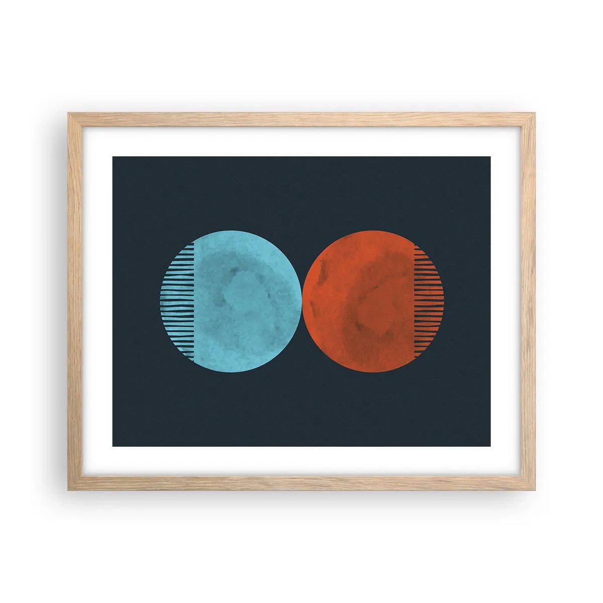 Plagát v ráme zo svetlého duba - Iba geometria? - 50x40 cm