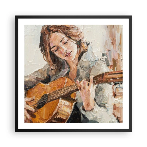 Plagát v čiernom ráme - Koncert pre gitaru a dievčenské srdce - 60x60 cm