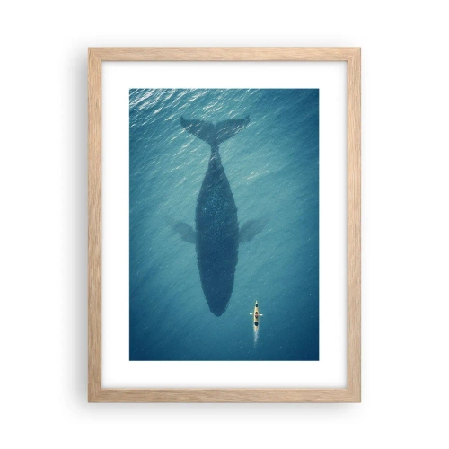 Plagát v ráme zo svetlého duba - Stretnutie na oceáne - 30x40 cm