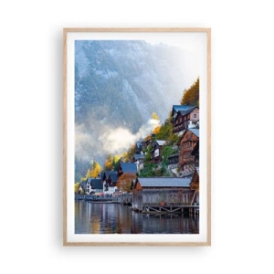 Plagát v ráme zo svetlého duba - Alpská krajina - 61x91 cm