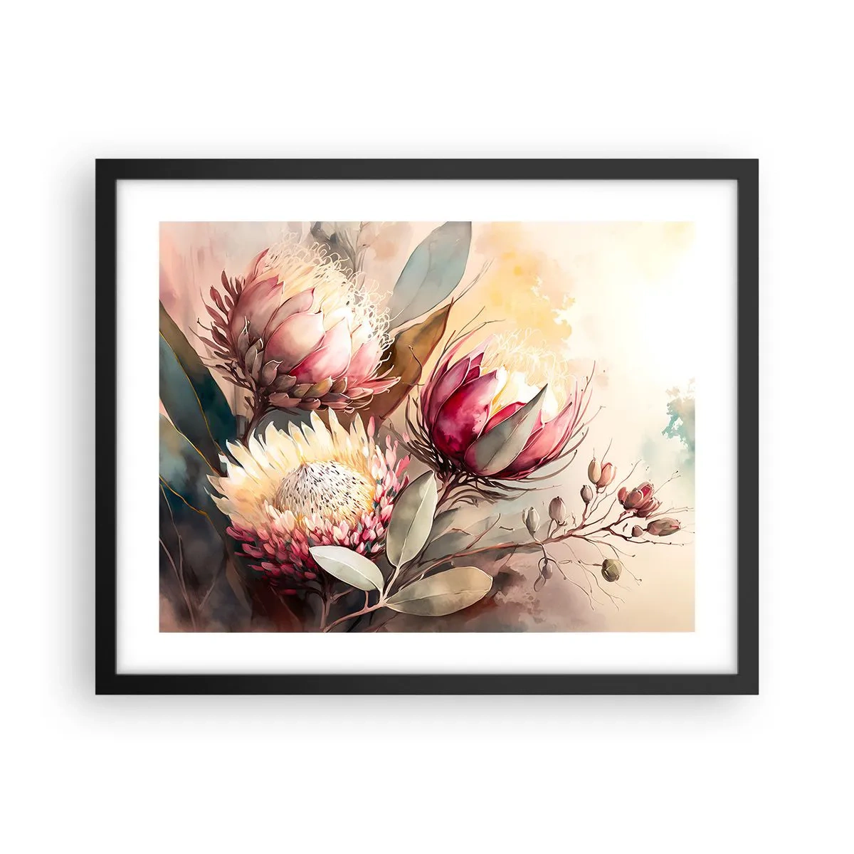 Plagát v čiernom ráme - Z profilu a en face - 50x40 cm