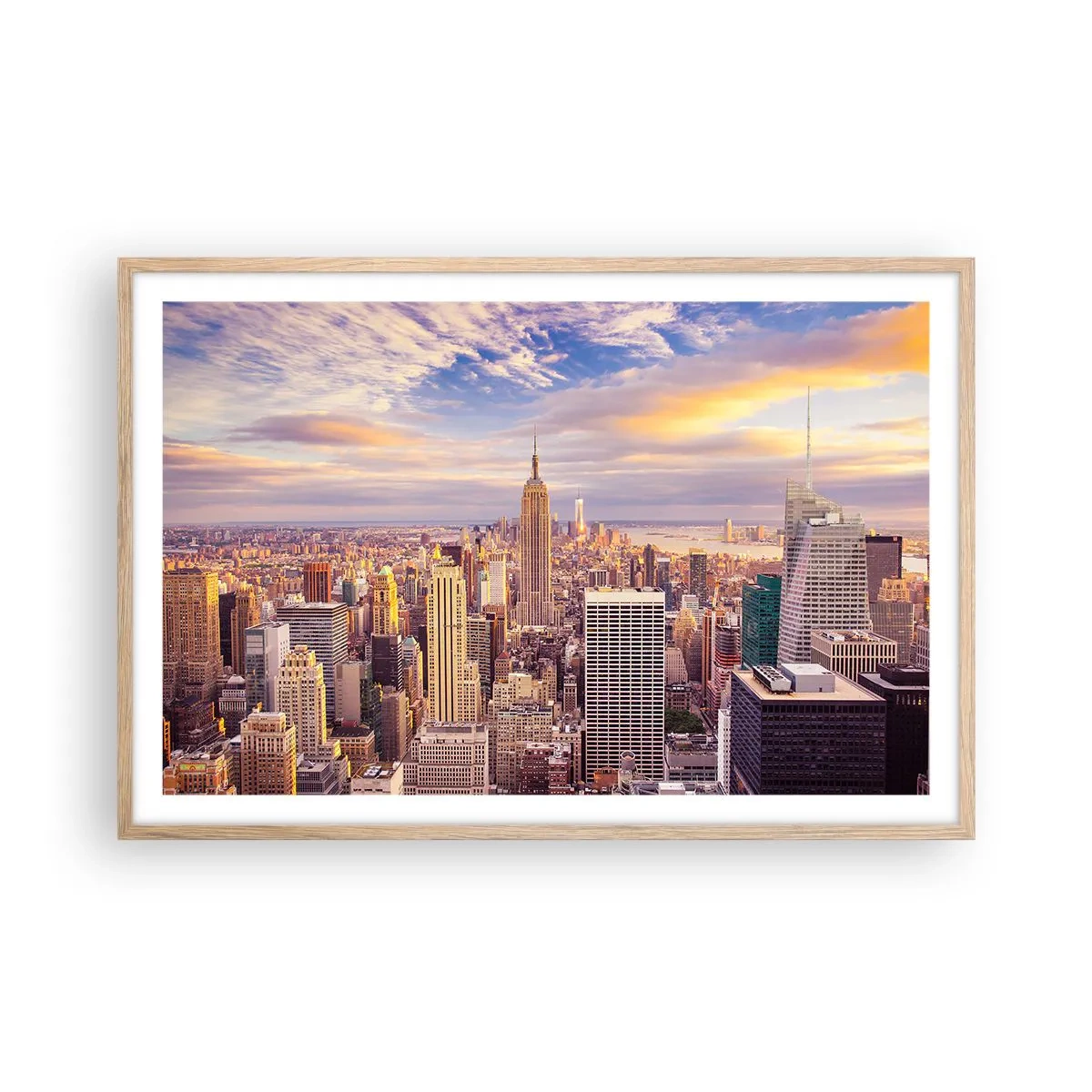 Plagát v ráme zo svetlého duba - Dosiahnuť samotné oblaky - 91x61 cm