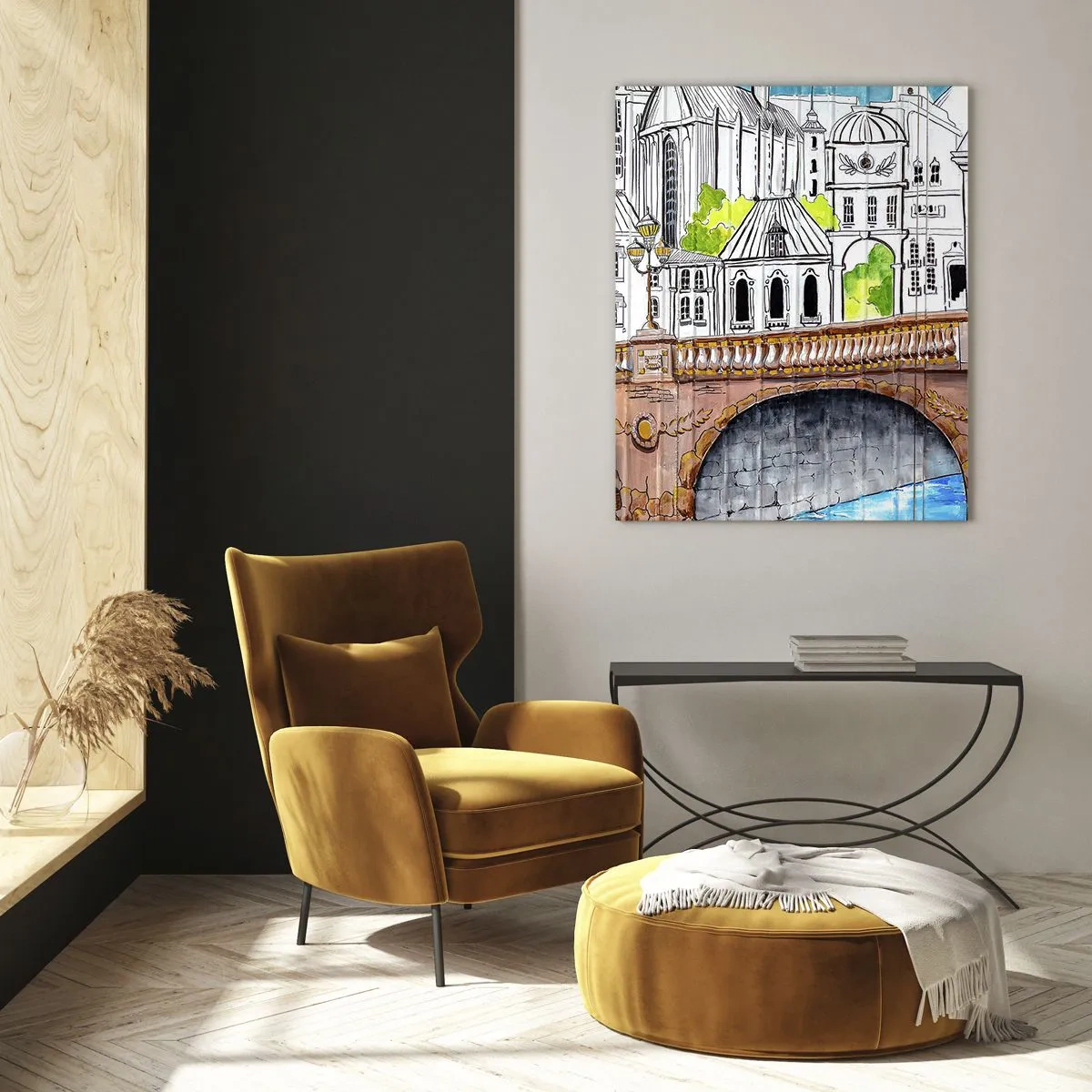 Obraz na skle - Mesto ako maľované - 50x70 cm