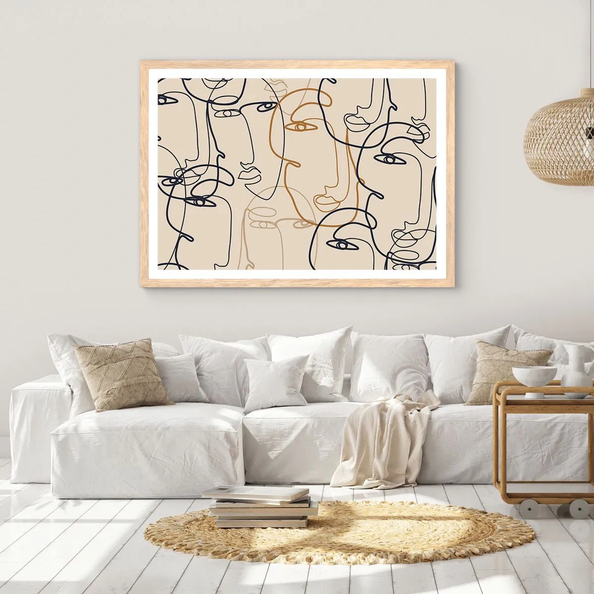 Plagát v ráme zo svetlého duba - Portrét znásobený - 91x61 cm