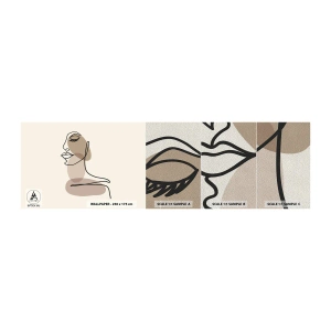 Vzorka fototapety Premium Sand - Pri počúvaní samého seba - Abstrakcia, Ženská tvár, Grafika - 100x30 cm