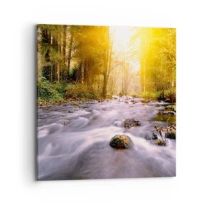 Obraz na plátne - Malachit v strieborno-zlatej podobe - 70x70 cm