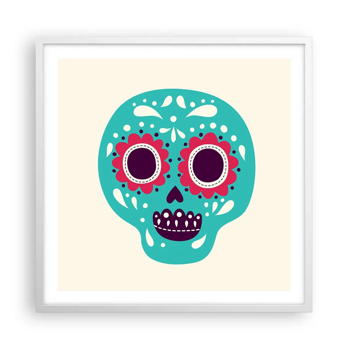 Plagát v bielom ráme - Život – zábava až do smrti - 60x60 cm