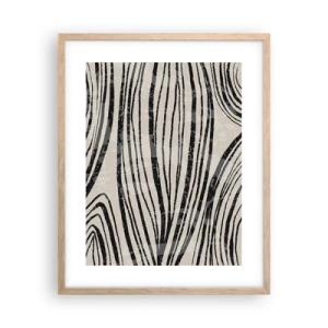 Plagát v ráme zo svetlého duba - Močiar s líniami - 40x50 cm