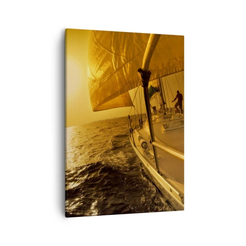 Obraz na plátne - Zlatý večer po viacfarebnom dni - 50x70 cm