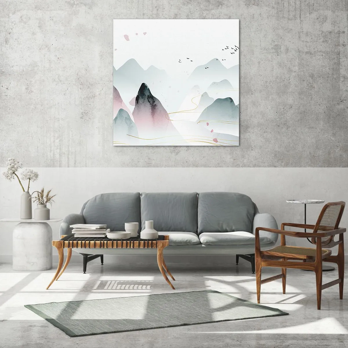 Obraz na skle - Cez vrcholy - 60x60 cm