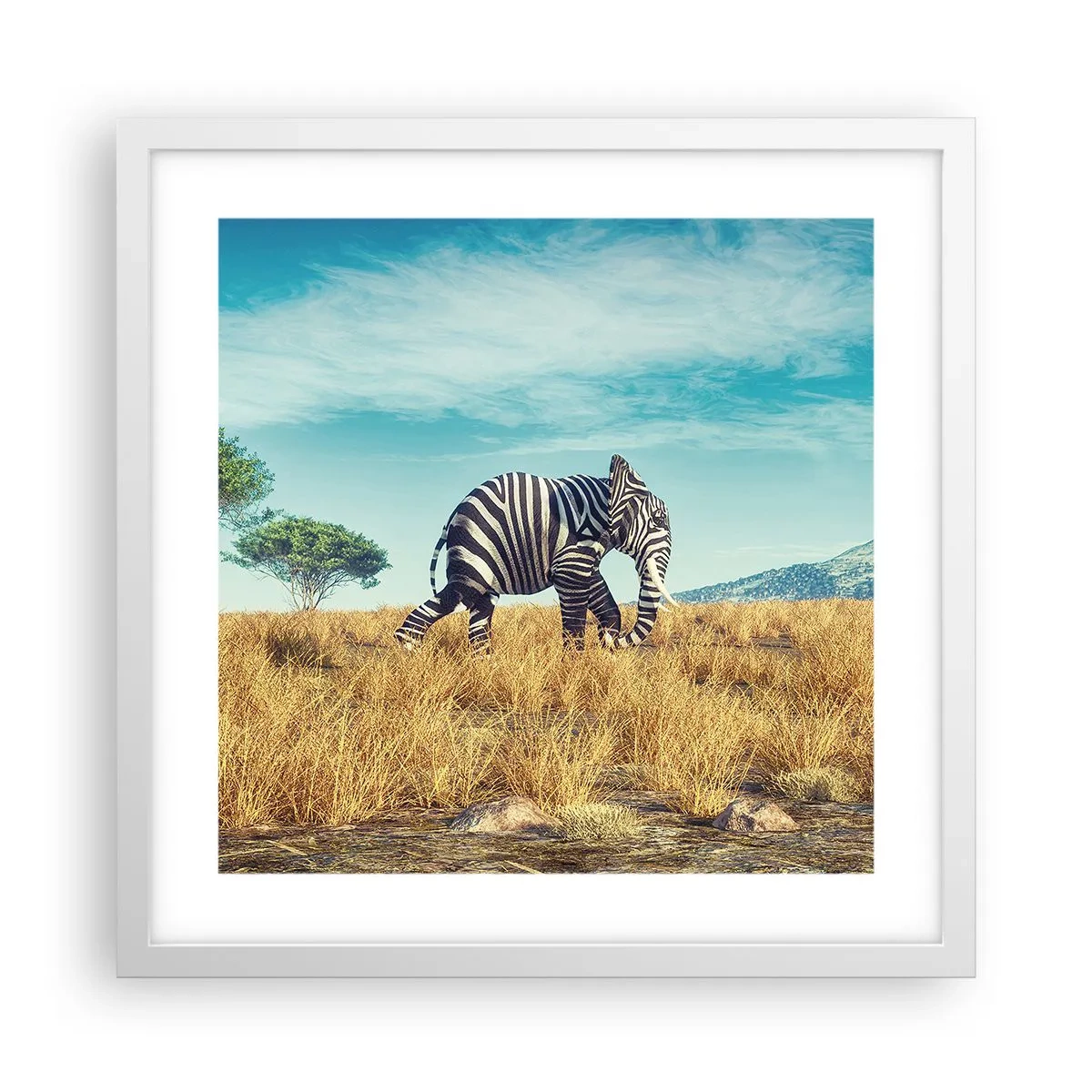 Plagát v bielom ráme - Šedá už nie je v móde - 40x40 cm