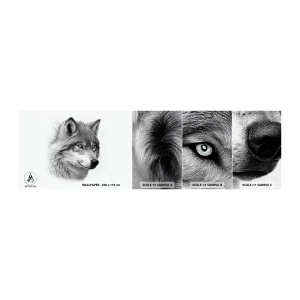 Vzorka Fototapeta Standard Eco - Alfa – bezpochyby - Wolf, Zviera, škandinávsky - 100x30 cm