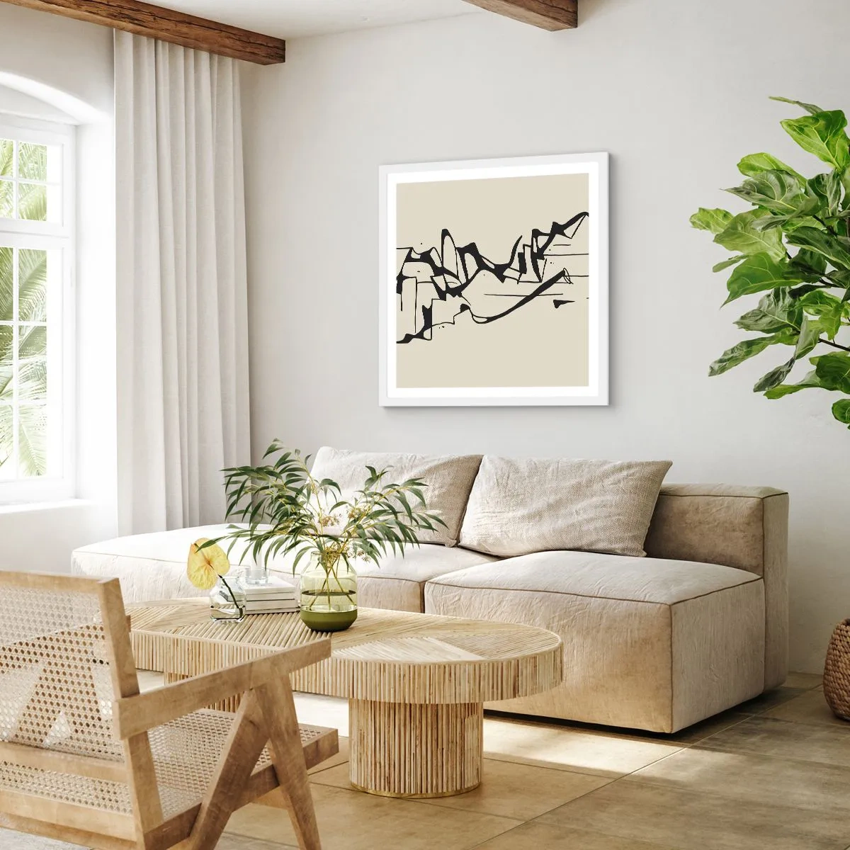 Plagát v bielom ráme - Možná krajina - 60x60 cm