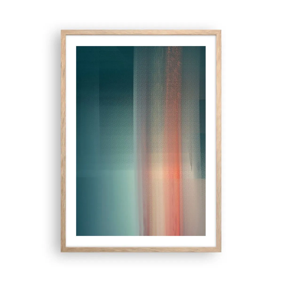 Plagát v ráme zo svetlého duba - Abstrakcia: vlny svetla - 50x70 cm