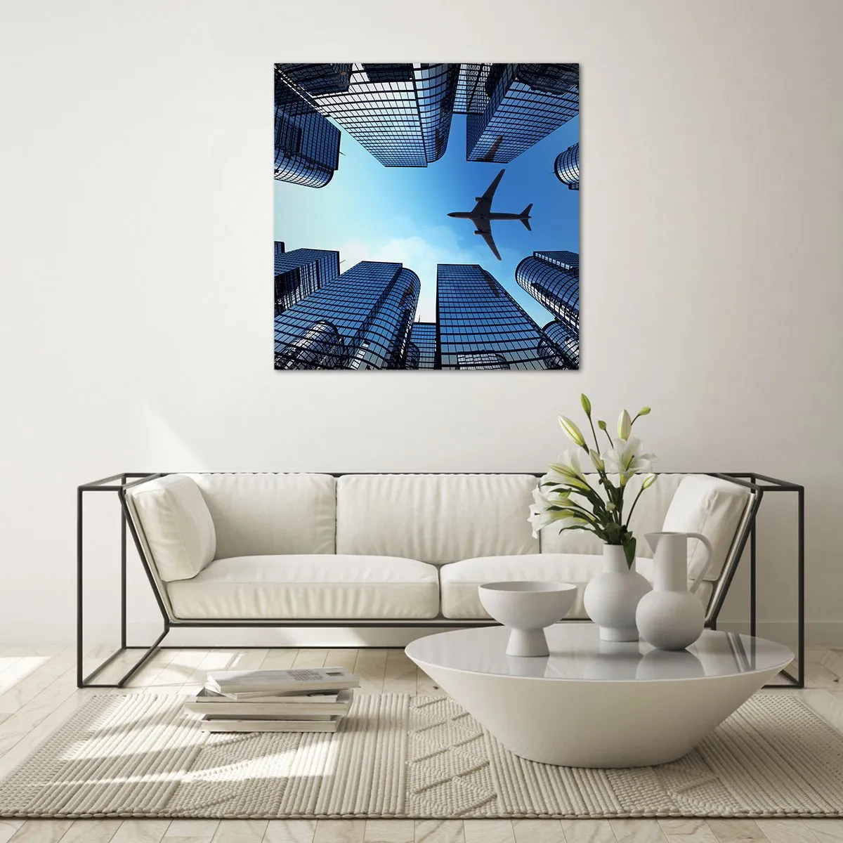 Obraz na skle - Pohľad zo sklenenej rokliny - 70x70 cm