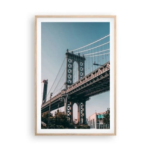 Plagát v ráme zo svetlého duba - Nad vlnami mesta - 61x91 cm