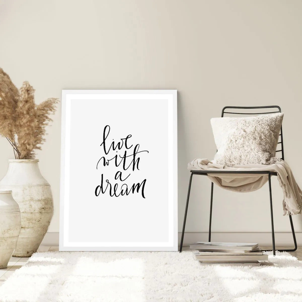 Plagát v bielom ráme - Of course - 70x100 cm