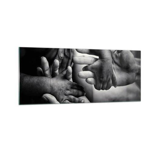 Obraz na skle - Byť človekom - 100x40 cm