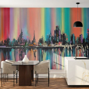 Fototapeta Premium Sand - Nočný prúd svetla - Mesto, Architektúra, Rieka - 450x315 cm