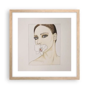 Plagát v ráme zo svetlého duba - Symbol elegancie a krásy - 40x40 cm