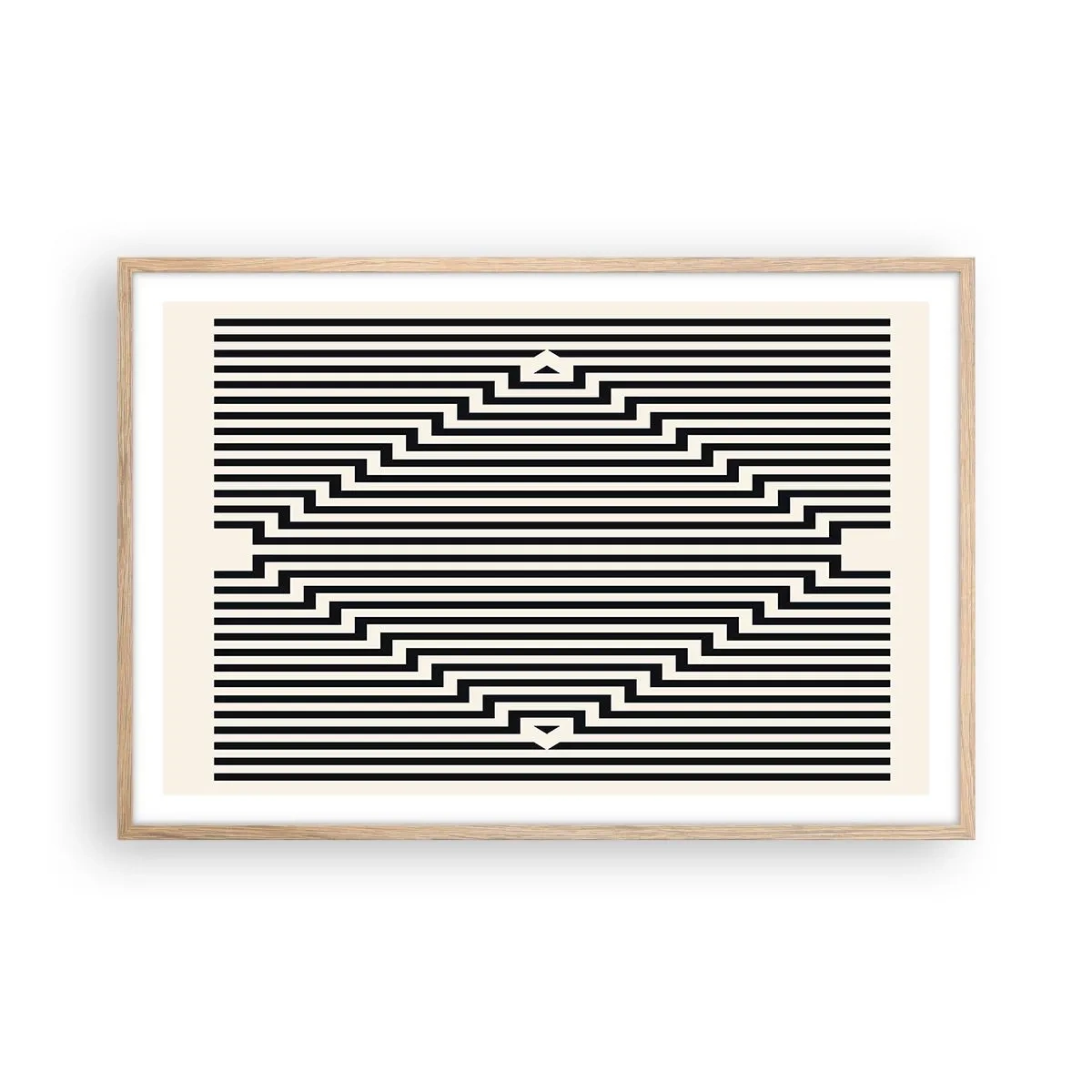 Plagát v ráme zo svetlého duba - Geometrická ilúzia - 91x61 cm