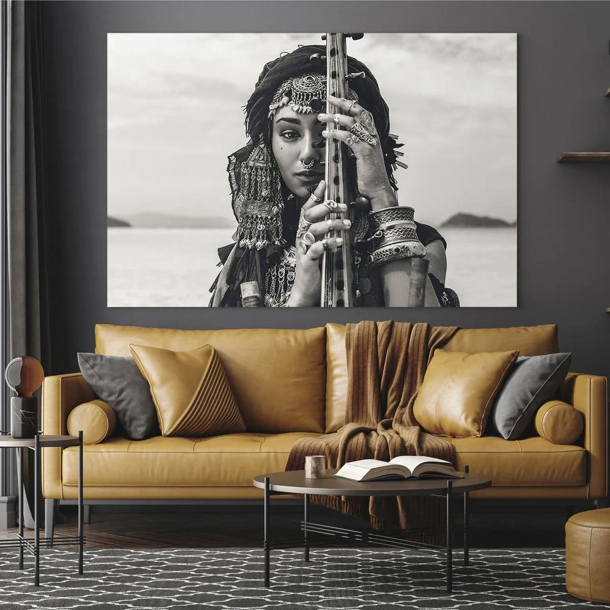 Obraz na skle - Samotná hudba orientu - 120x80 cm