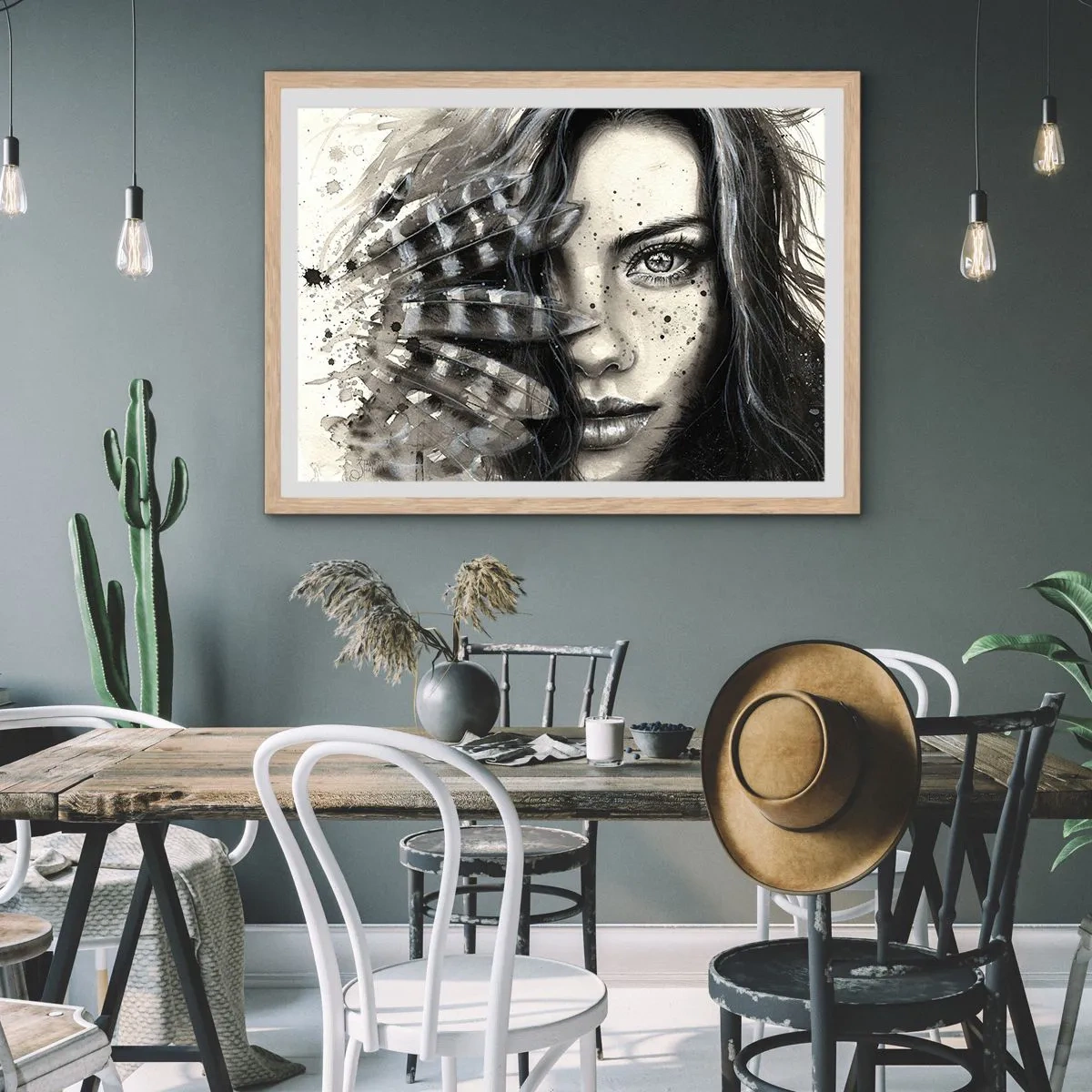 Plagát v ráme zo svetlého duba - Divoká krása - 70x50 cm