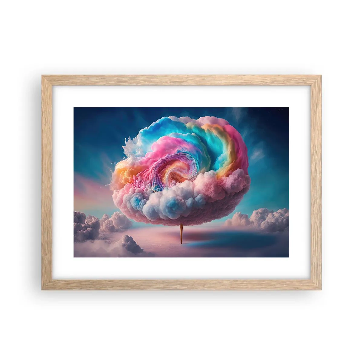 Plagát v ráme zo svetlého duba - Sen o zábavnom parku - 40x30 cm