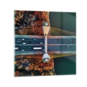 Obraz na skle - Za vodami, za lesmi - 30x30 cm