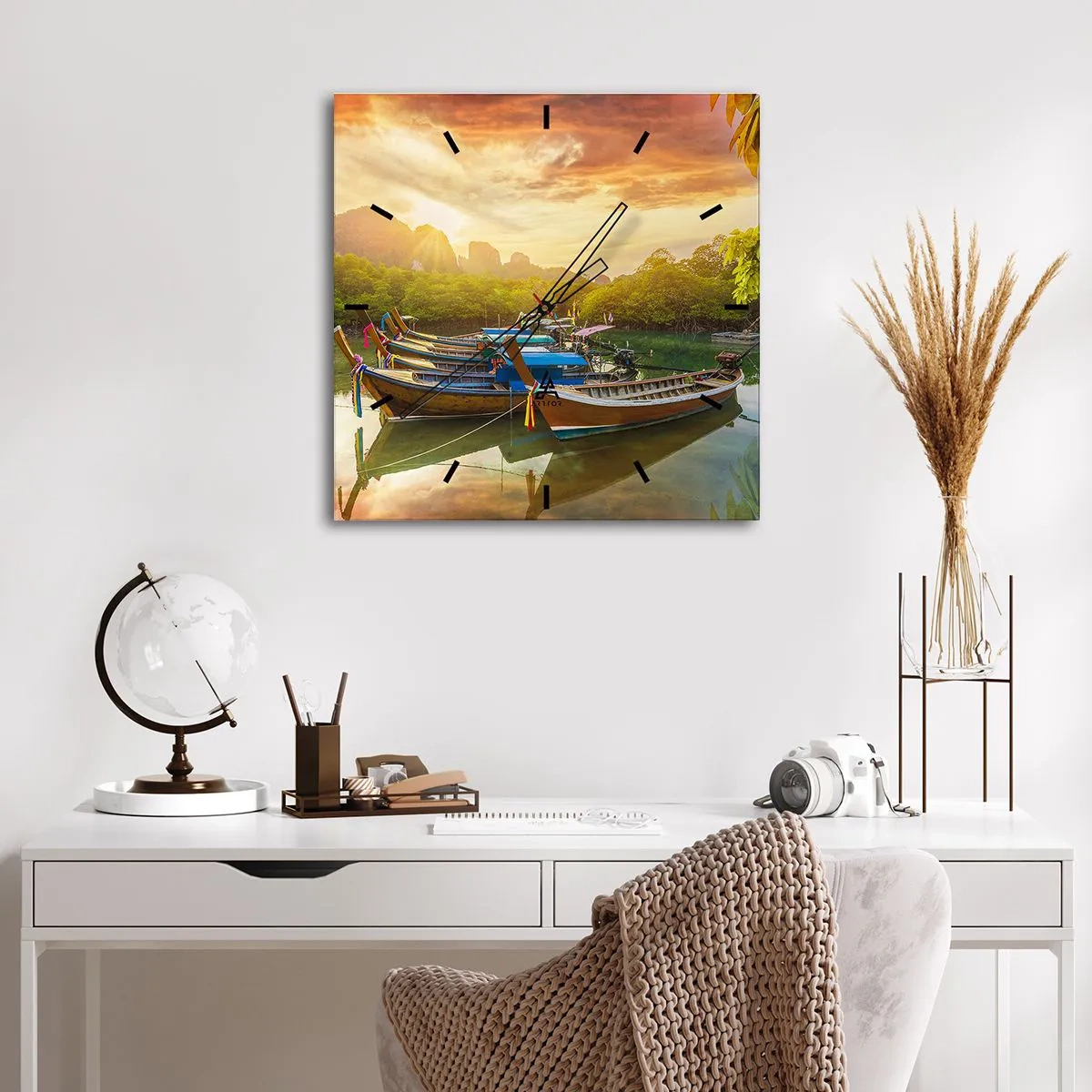 Nástenné hodiny - Pred rušným dňom - 30x30 cm