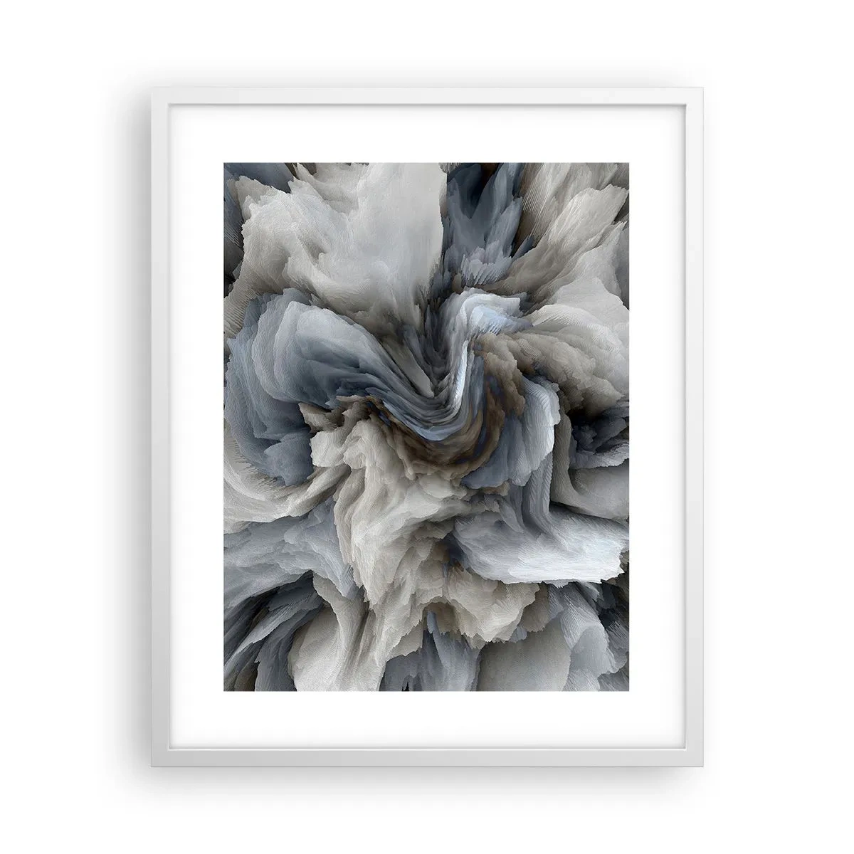 Plagát v bielom ráme - Kameň a kvet - 40x50 cm