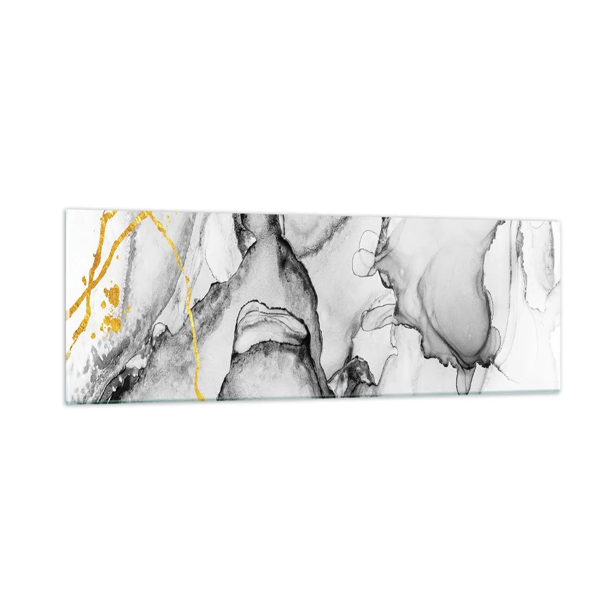 Obraz na skle - Kompozícia so zlatým motívom - 90x30 cm