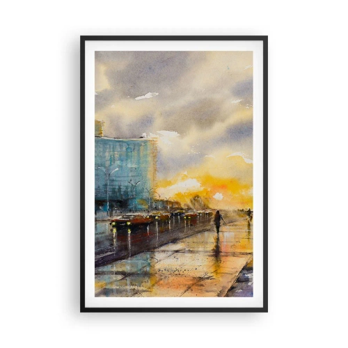 Plagát v čiernom ráme - Život na pobreží - 61x91 cm