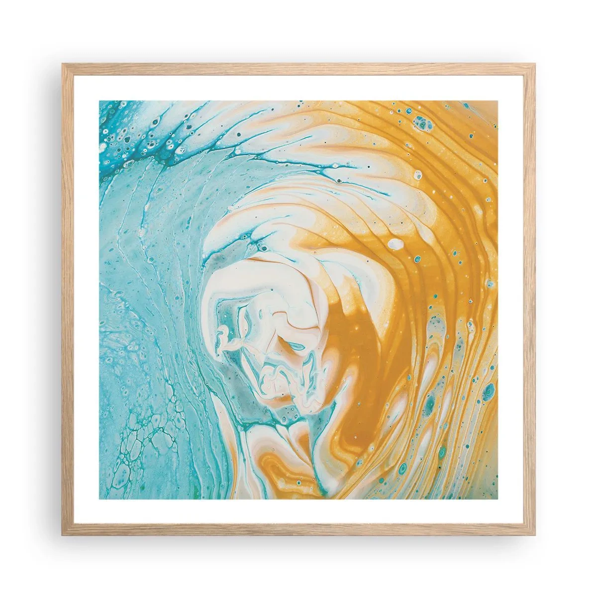 Plagát v ráme zo svetlého duba - Pastelový vír - 60x60 cm