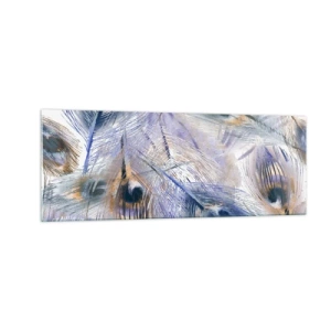 Obraz na skle - Kompozícia pávieho oka - 140x50 cm