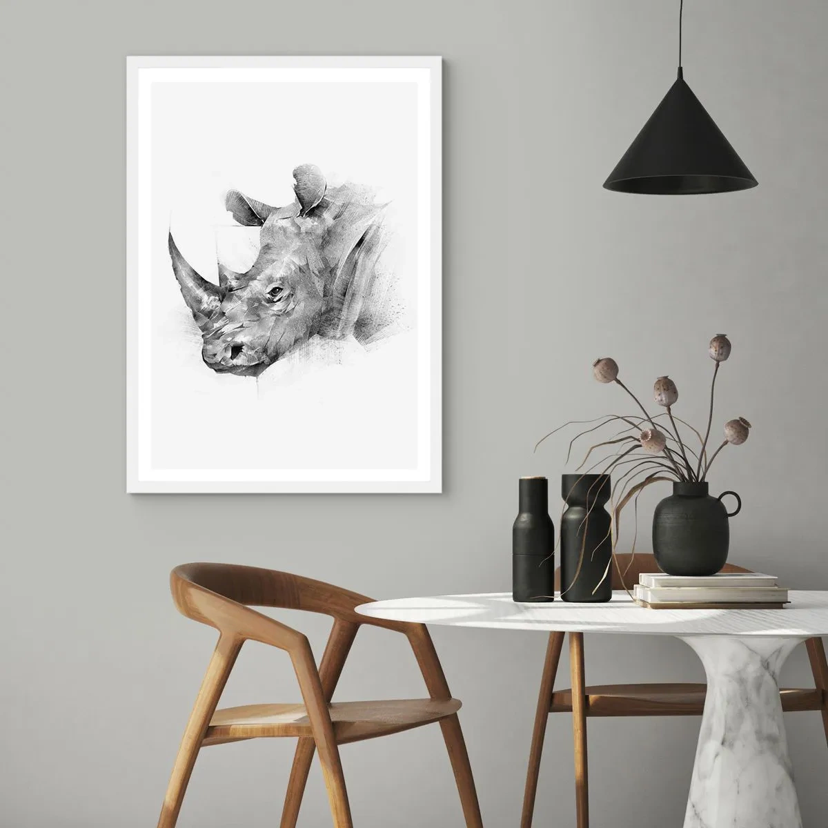 Plagát v bielom ráme - Africký portrét - 40x50 cm