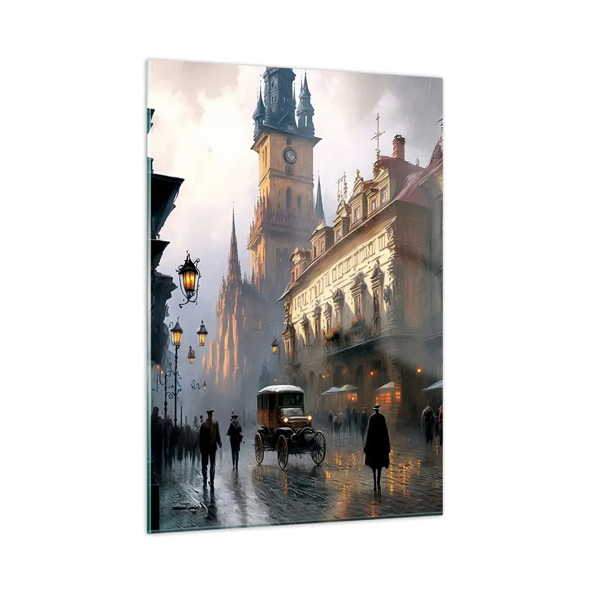 Obraz na skle - Kúzlo pražského večera - 50x70 cm