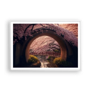 Plagát v bielom ráme - Japonská jar - 100x70 cm