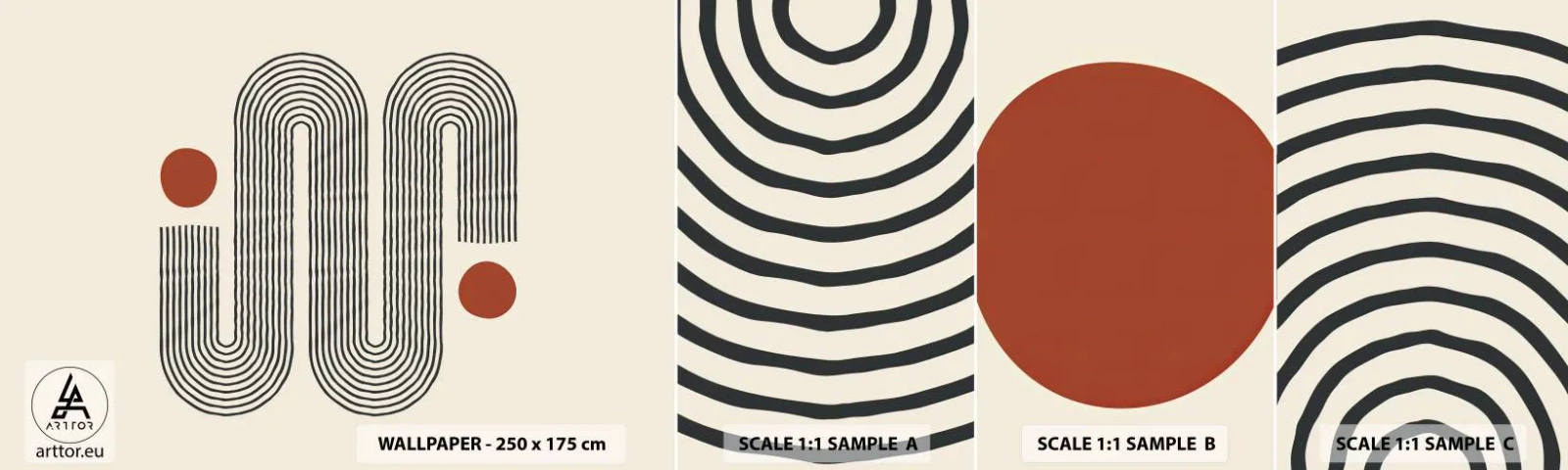 Vzorka Fototapeta Standard Eco - Od začiatku do konca - Abstrakcia, Grafika, Minimalizmus - 100x30 cm