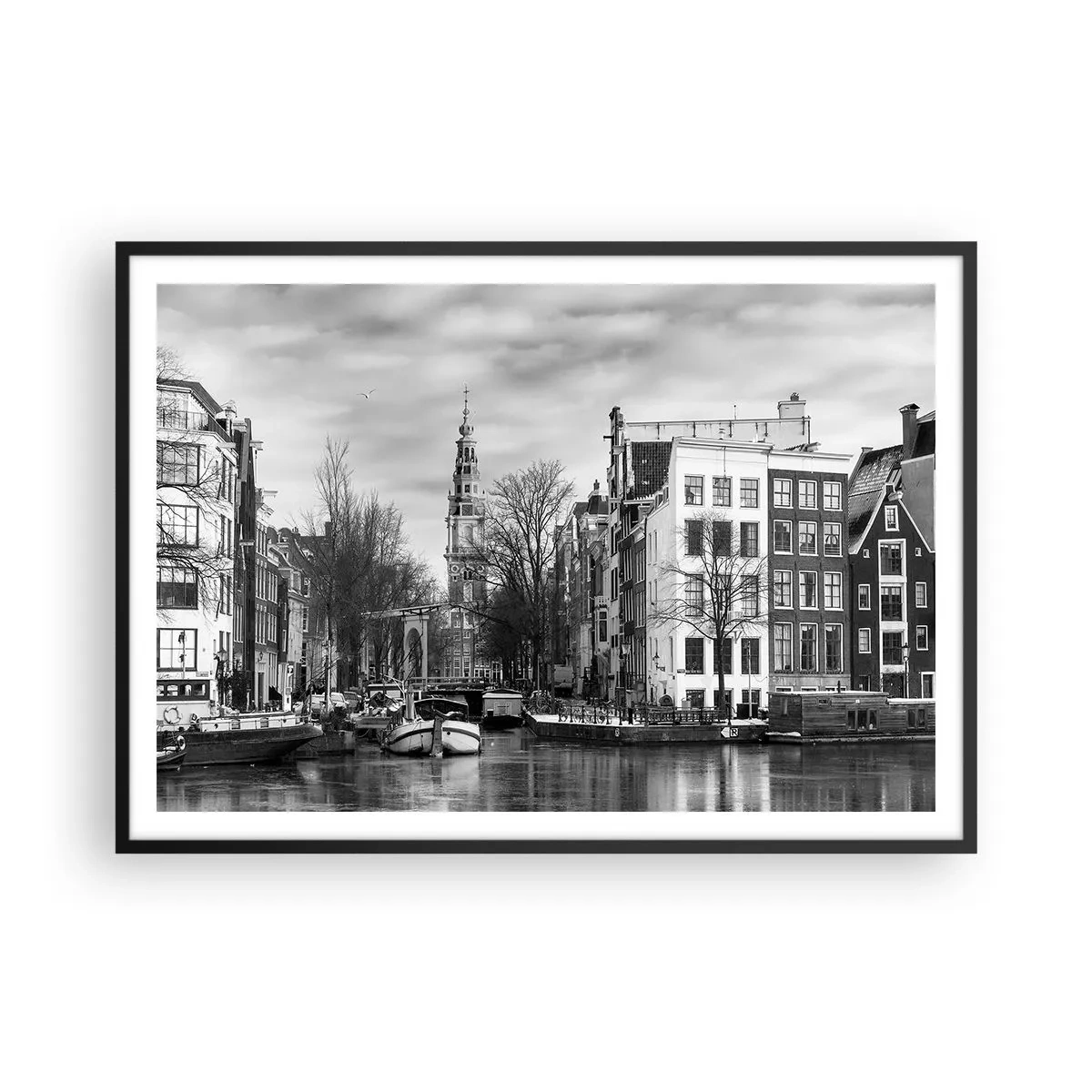 Plagát v čiernom ráme - Amsterdamské vibrácie - 100x70 cm