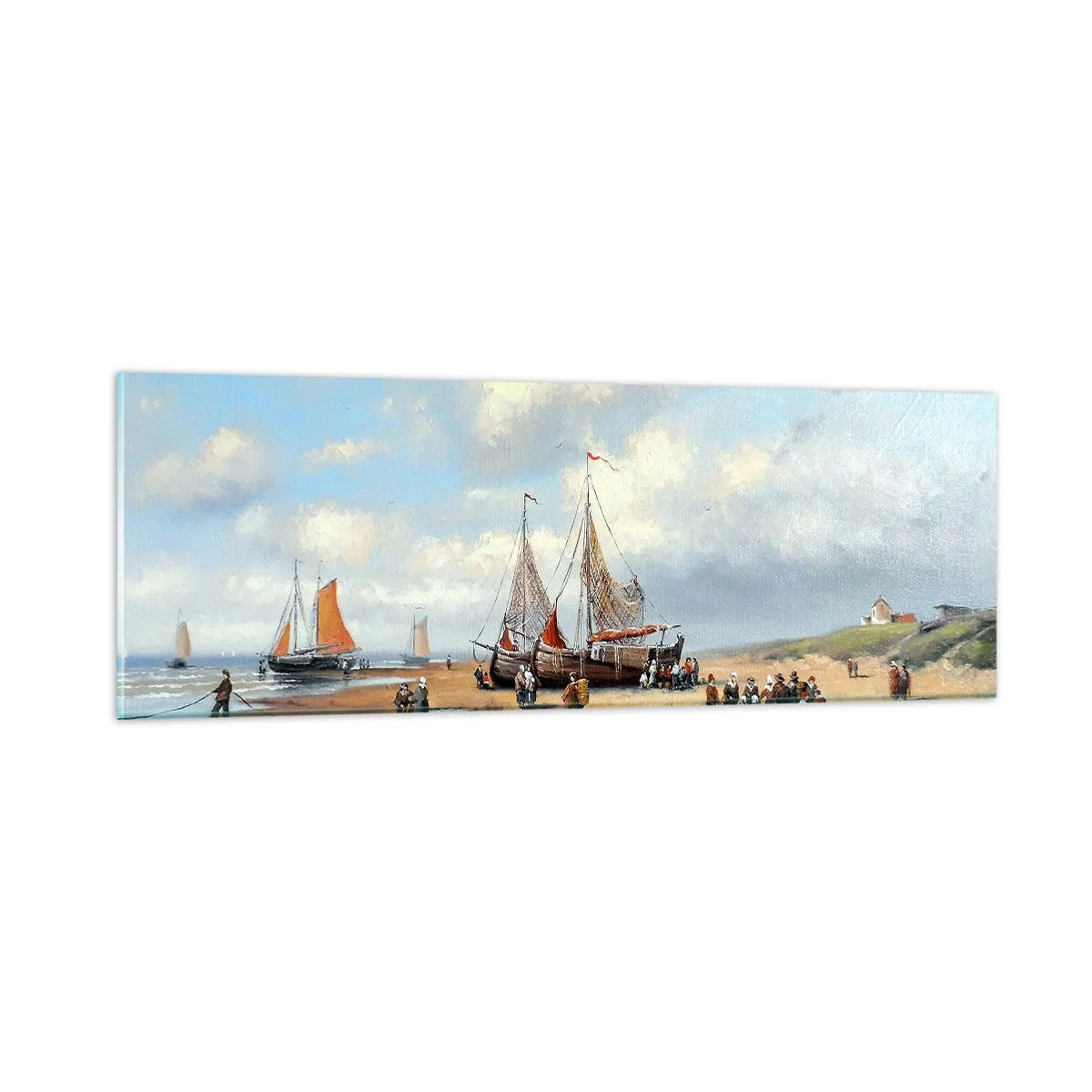 Obraz na skle - Po úspešnom rybolove - 90x30 cm