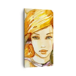 Obraz na plátne - Smaragdový pohľad, ktorý utišuje hnev - 55x100 cm