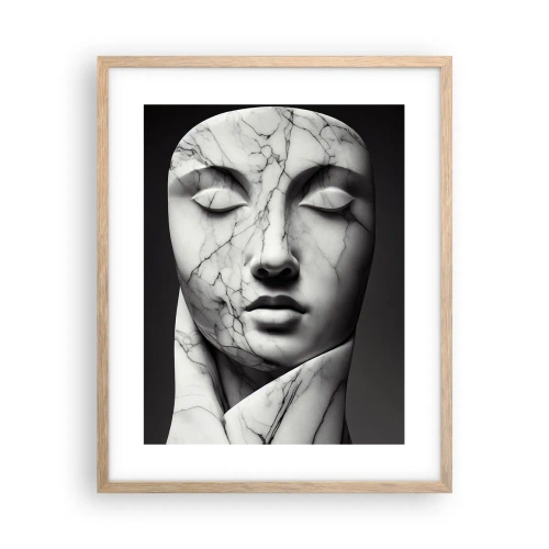 Plagát v ráme zo svetlého duba - Mramorové tvary - 40x50 cm